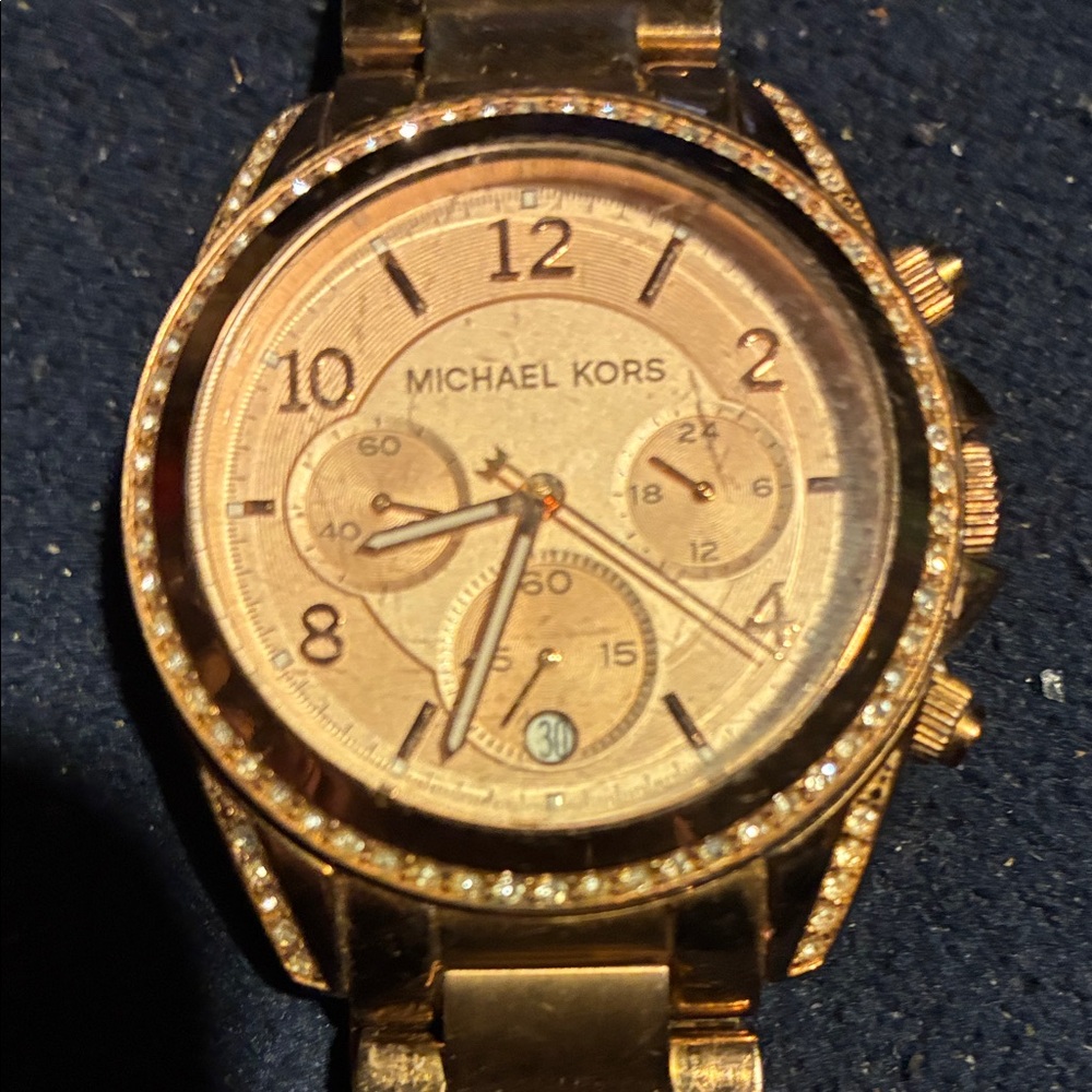 Michael Kors Gold-Tone Smartwatch with Crystal Accents